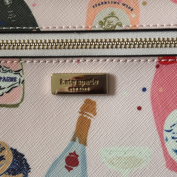 Kate Spade Pink Champagne Print Wristlet - Picture 5 of 6